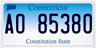 CT license plate AO85380