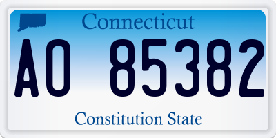 CT license plate AO85382