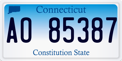 CT license plate AO85387