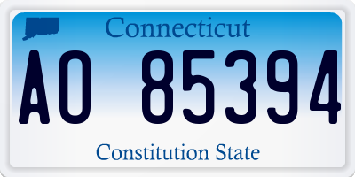 CT license plate AO85394