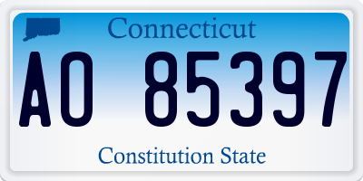 CT license plate AO85397