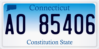 CT license plate AO85406