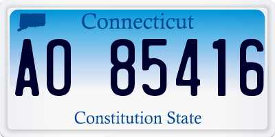 CT license plate AO85416