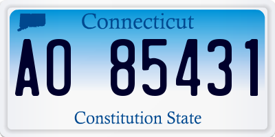 CT license plate AO85431
