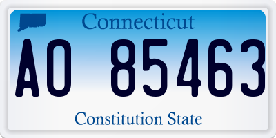 CT license plate AO85463