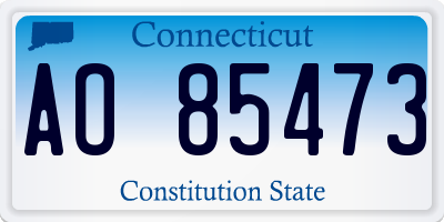 CT license plate AO85473