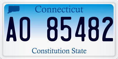 CT license plate AO85482