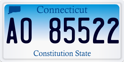 CT license plate AO85522