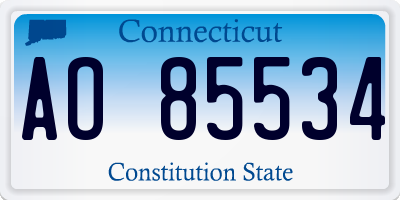 CT license plate AO85534