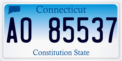 CT license plate AO85537