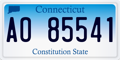 CT license plate AO85541