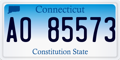 CT license plate AO85573