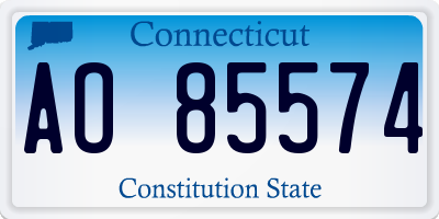 CT license plate AO85574