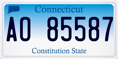 CT license plate AO85587