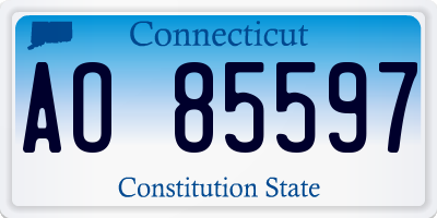 CT license plate AO85597
