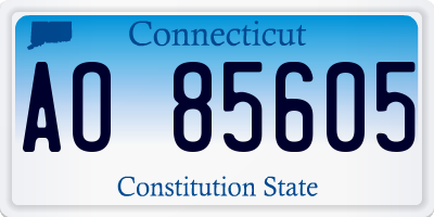 CT license plate AO85605