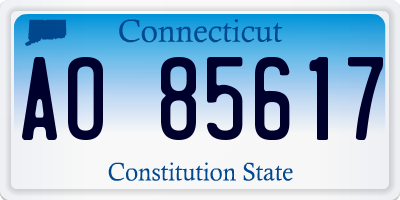 CT license plate AO85617