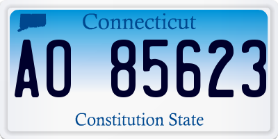 CT license plate AO85623