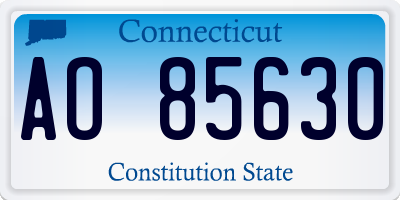 CT license plate AO85630