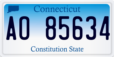 CT license plate AO85634
