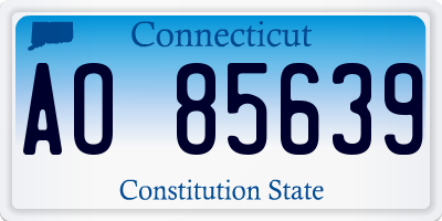CT license plate AO85639