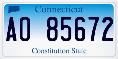 CT license plate AO85672