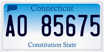 CT license plate AO85675
