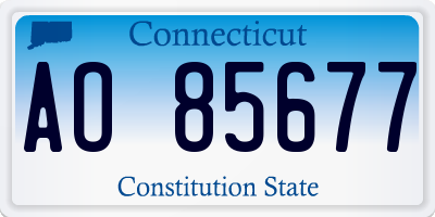 CT license plate AO85677