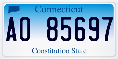 CT license plate AO85697