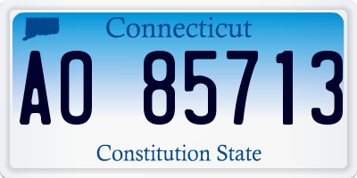 CT license plate AO85713