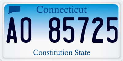 CT license plate AO85725