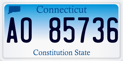 CT license plate AO85736