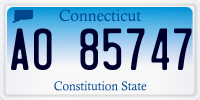 CT license plate AO85747