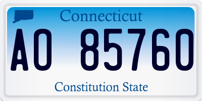 CT license plate AO85760