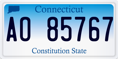 CT license plate AO85767
