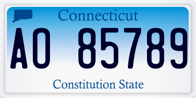 CT license plate AO85789