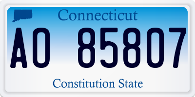 CT license plate AO85807