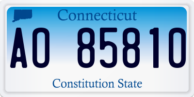 CT license plate AO85810