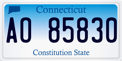 CT license plate AO85830