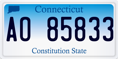 CT license plate AO85833