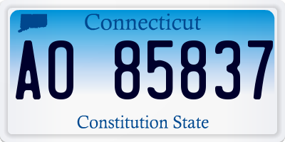 CT license plate AO85837