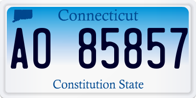 CT license plate AO85857
