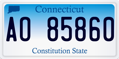 CT license plate AO85860