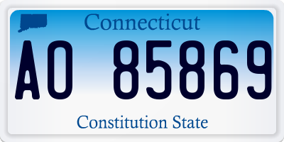 CT license plate AO85869