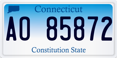 CT license plate AO85872