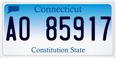 CT license plate AO85917