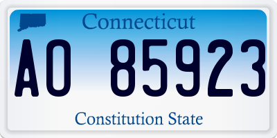 CT license plate AO85923