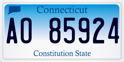 CT license plate AO85924