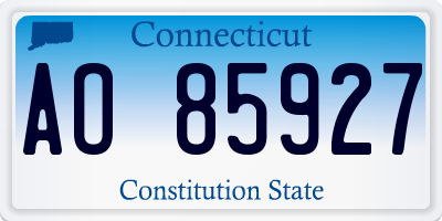 CT license plate AO85927