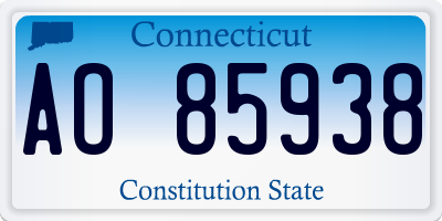 CT license plate AO85938